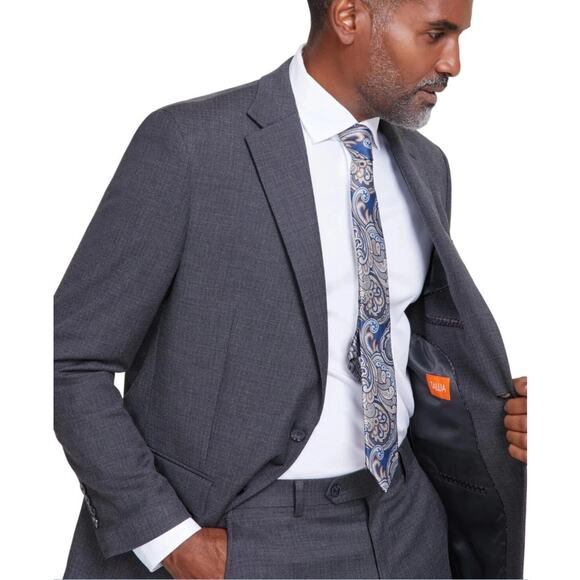 Tallia Men's Solid Grey Classic Slim-Fit Sport Coat Formal Suit Blazer Size 50R - Picture 3 of 9